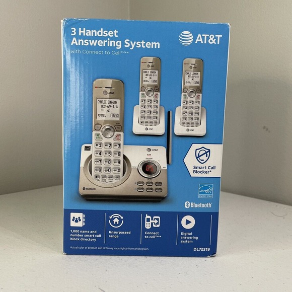 INCOMPLETE New AT&T DL72319 3-Handset Cordless Phones Answering System Bluetooth - Picture 2 of 6